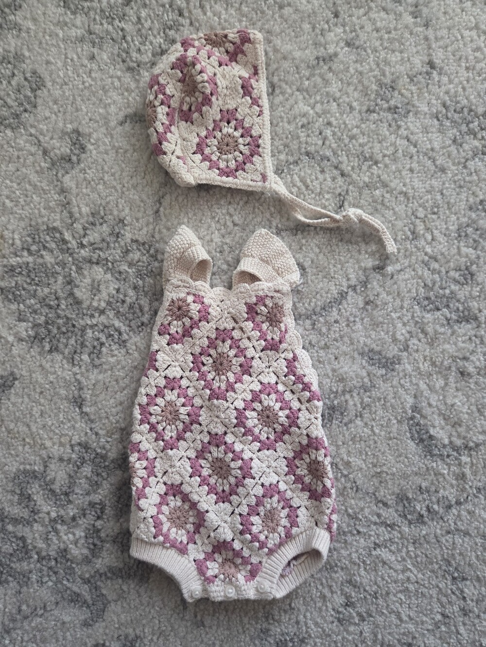 Zara Pink and Cream Knit Onesie